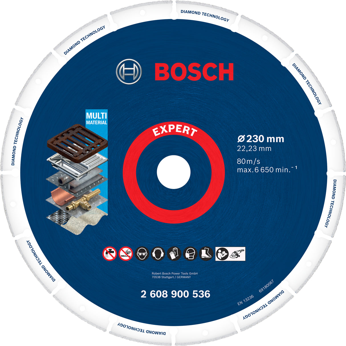 Bosch Professional Diamond Metal Cutting Disc - Large Size (230 x 22.23 mm)