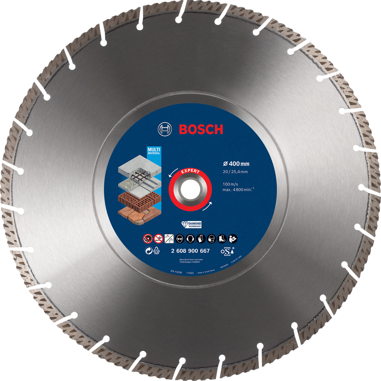 Bosch Professional MultiMaterial Diamond Cutting Disc - 400 x 20/25,40 x 3,3 x 12 mm