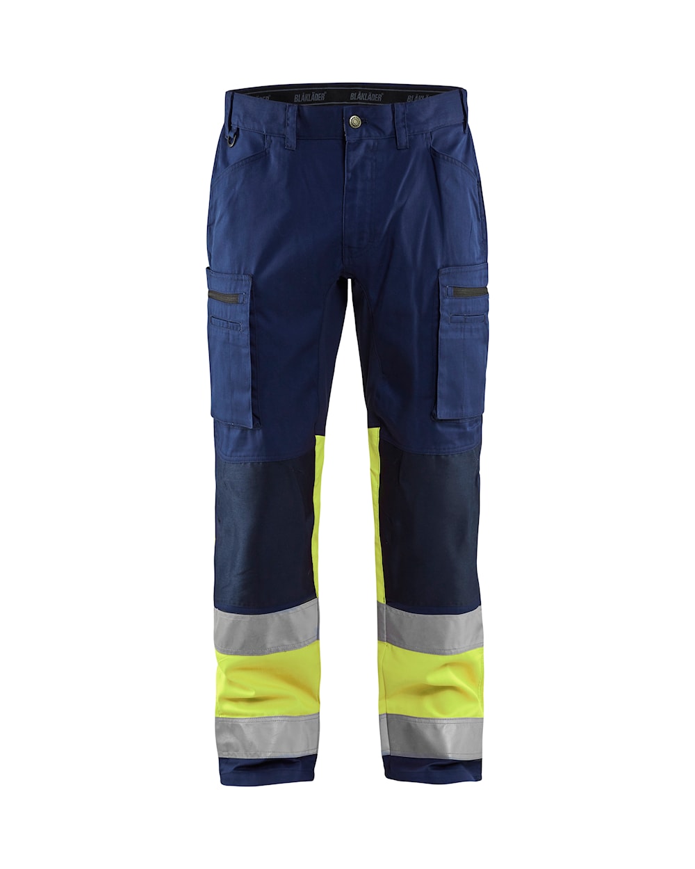 Blaklader Hi-Vis Trousers with Stretch 1551 - Navy Blue/Hi-Vis Yellow