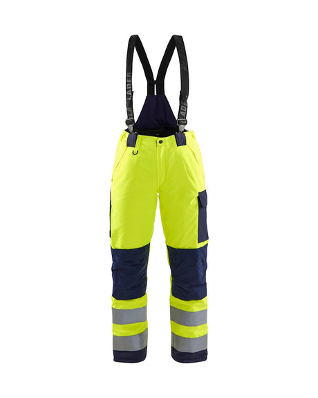 Blaklader Women's Hi-Vis Winter Trousers 7885 #colour_hi-vis-yellow-navy-blue