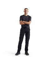 Blaklader Industry Trousers Stretch 1444 - Black/Dark grey #colour_black-dark-grey