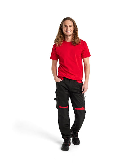 Blaklader Trousers without Nail Pockets 1556 #colour_black-red