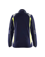 Blaklader Women's Microfleece Jacket 4973 #colour_navy-blue-hi-vis-yellow