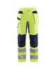 Blaklader Women's Hi-Vis Trousers with Stretch 7163 #colour_hi-vis-yellow-navy-blue