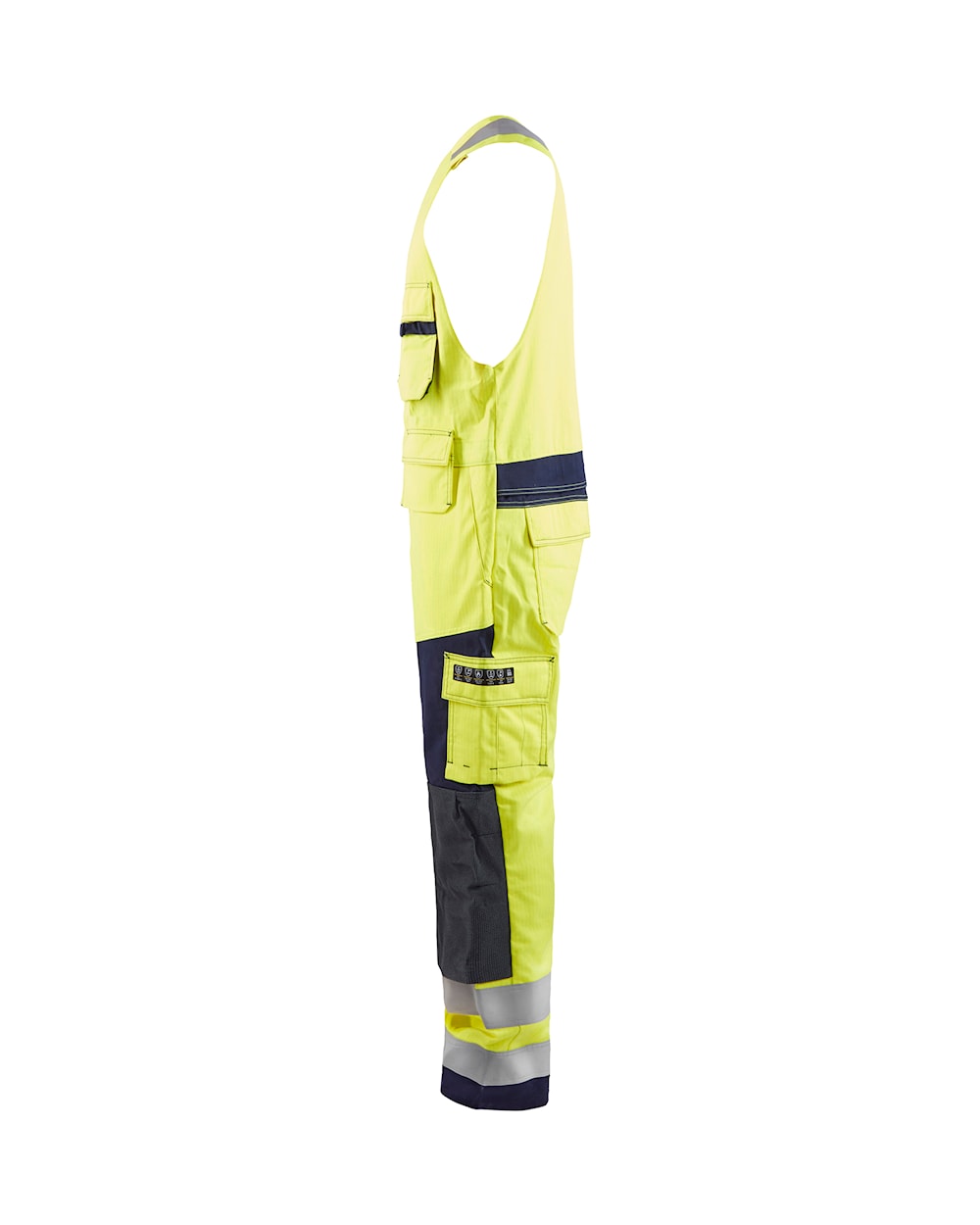 Blaklader Multinorm Sleeveless Overall 2678 #colour_hi-vis-yellow-navy-blue