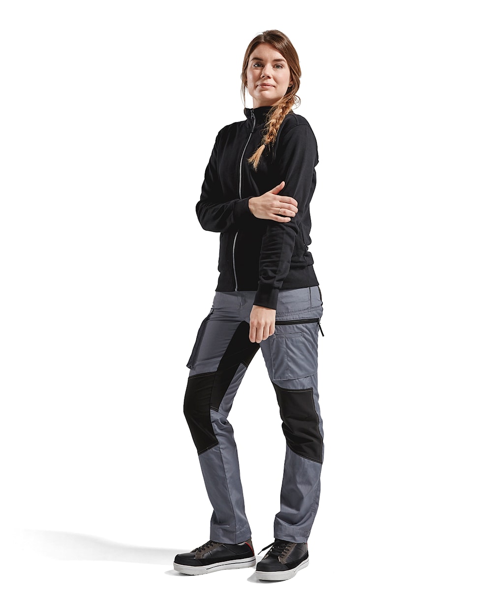 Blaklader Women's Service Trousers Stretch 71591845 #colour_grey-black