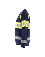 Blaklader Women's Hi-Vis Sweatshirt 3409 #colour_navy-blue-hi-vis-yellow