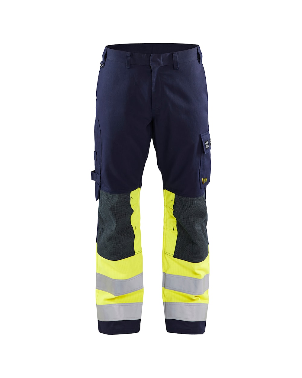 Blaklader Multinorm Trousers 1478 #colour_navy-blue-hi-vis-yellow