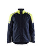 Blaklader Winter Jacket Inherent Steel 4515 #colour_navy-blue-hi-vis-yellow