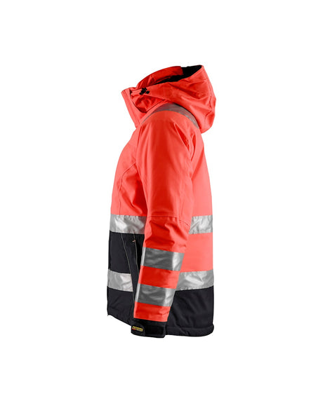 Blaklader Women's Hi-Vis Winter Jacket 4872 #colour_red-hi-vis-black