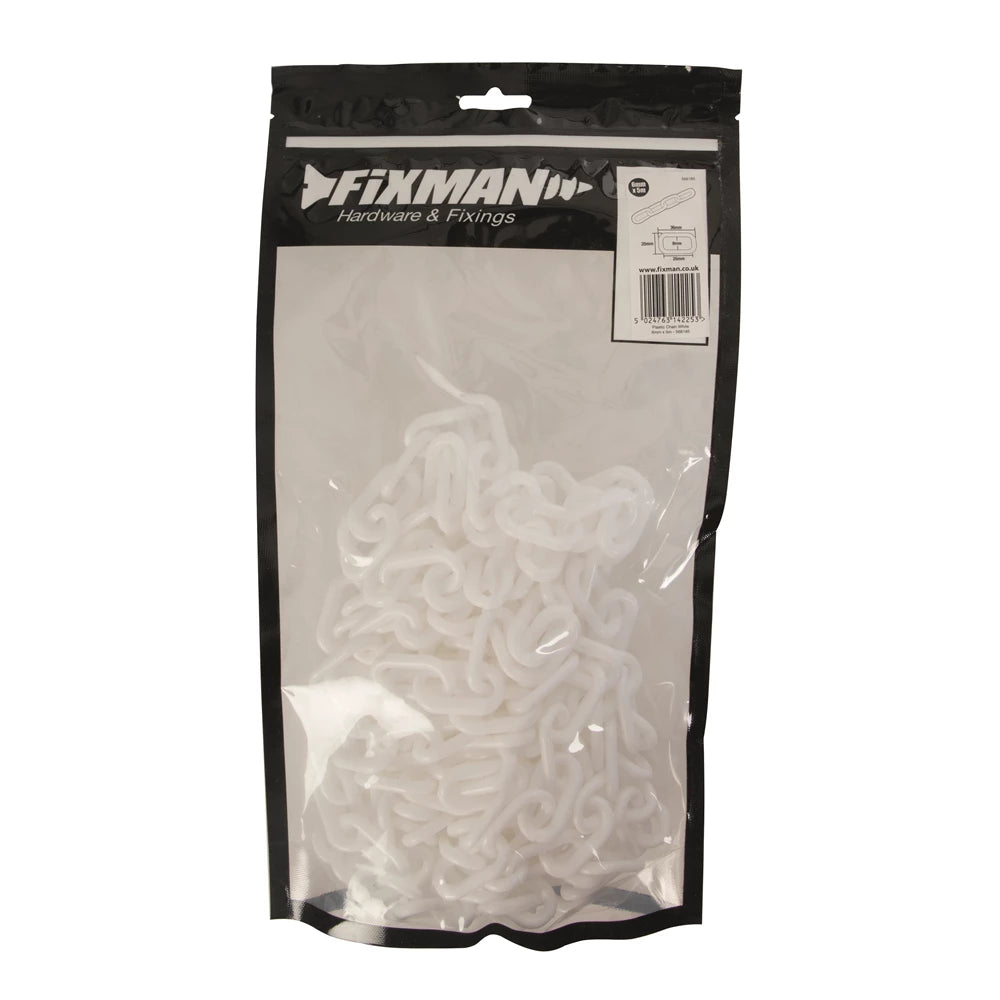 Fixman Plastic Chain - 6mm x 5m White