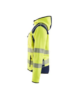 Blaklader Women's Hi-Vis Knitted Jacket 4967 #colour_hi-vis-yellow-navy-blue