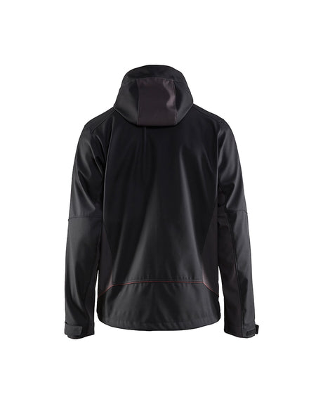 Blaklader Softshell Jacket with Hood 4753 #colour_black-red