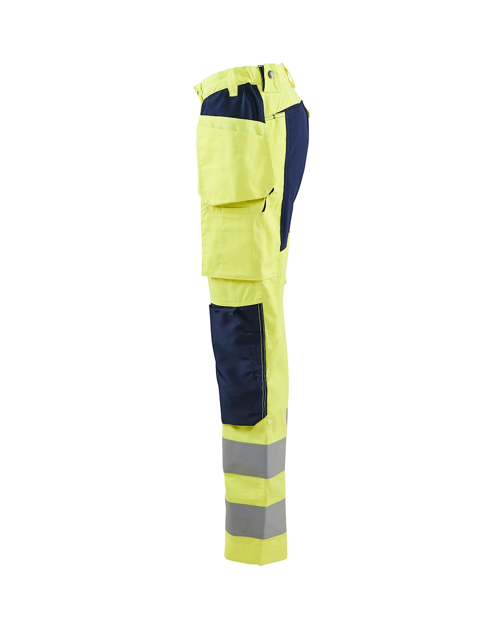 Blaklader Women's Hi-Vis Trousers with Stretch 7163 #colour_hi-vis-yellow-navy-blue