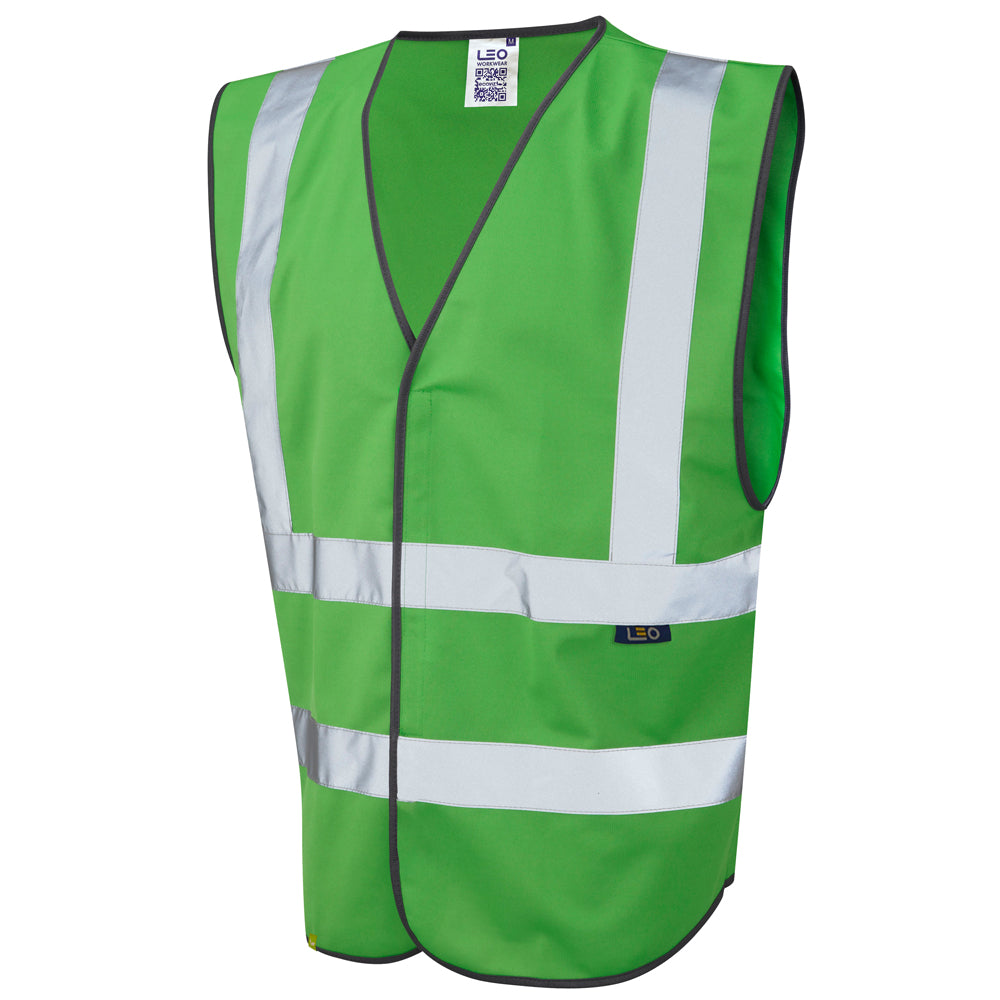 Leo Workwear PILTON Leo EcoViz Reflective Waistcoat - Green