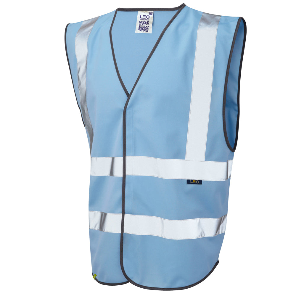 Leo Workwear PILTON Leo EcoViz Reflective Waistcoat - Sky