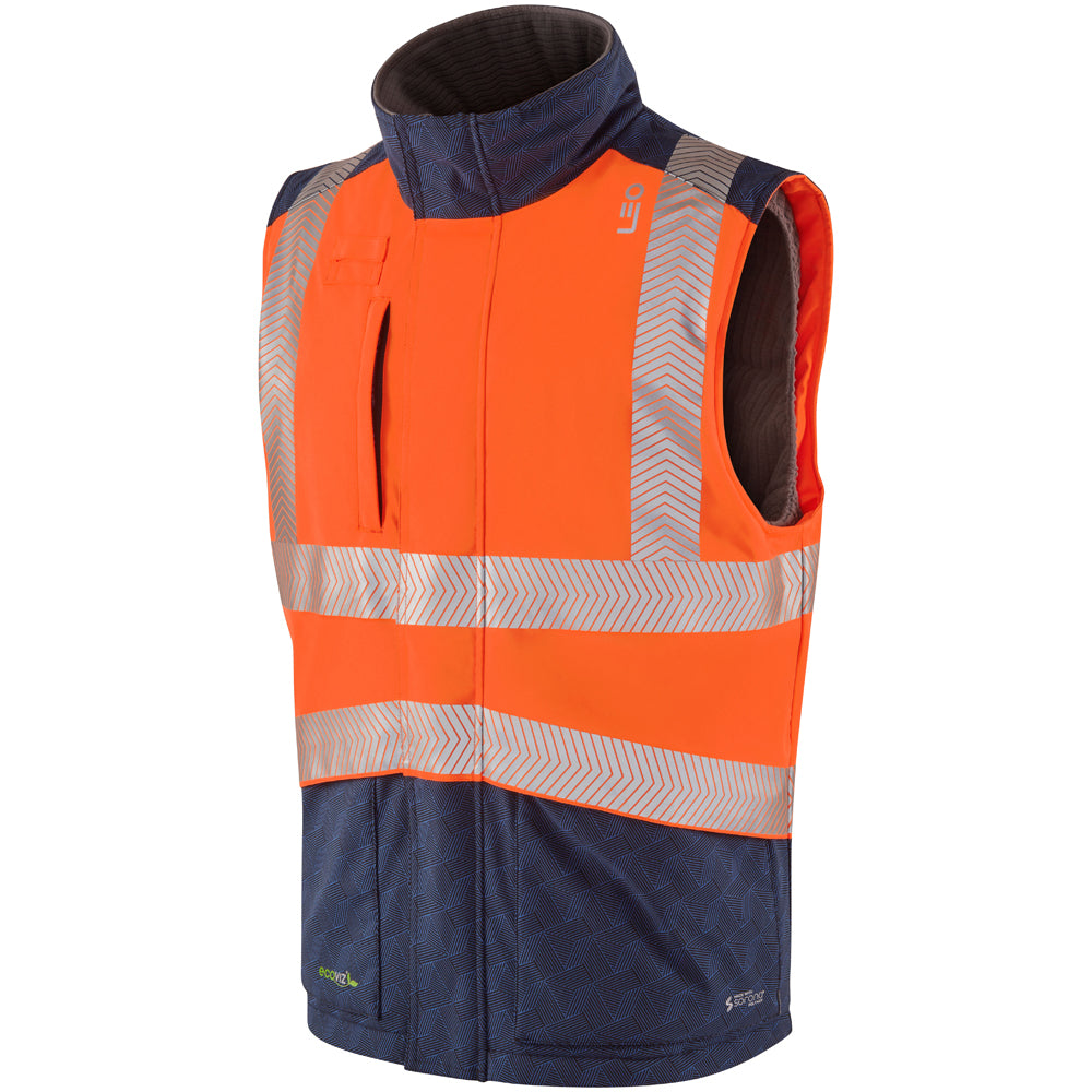 HALSINGER Leo EcoViz Performance+ Bodywarmer Hi Vis Insulated Work Gilet Interactive YKK Zip