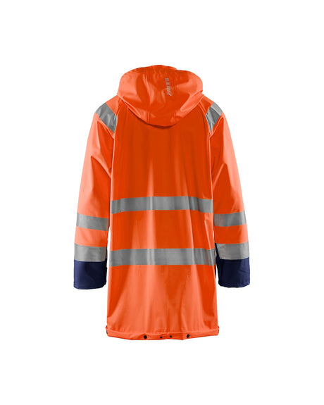 Blaklader Rain Jacket Hi-Vis Level 1 4324 #colour_orange-navy-blue