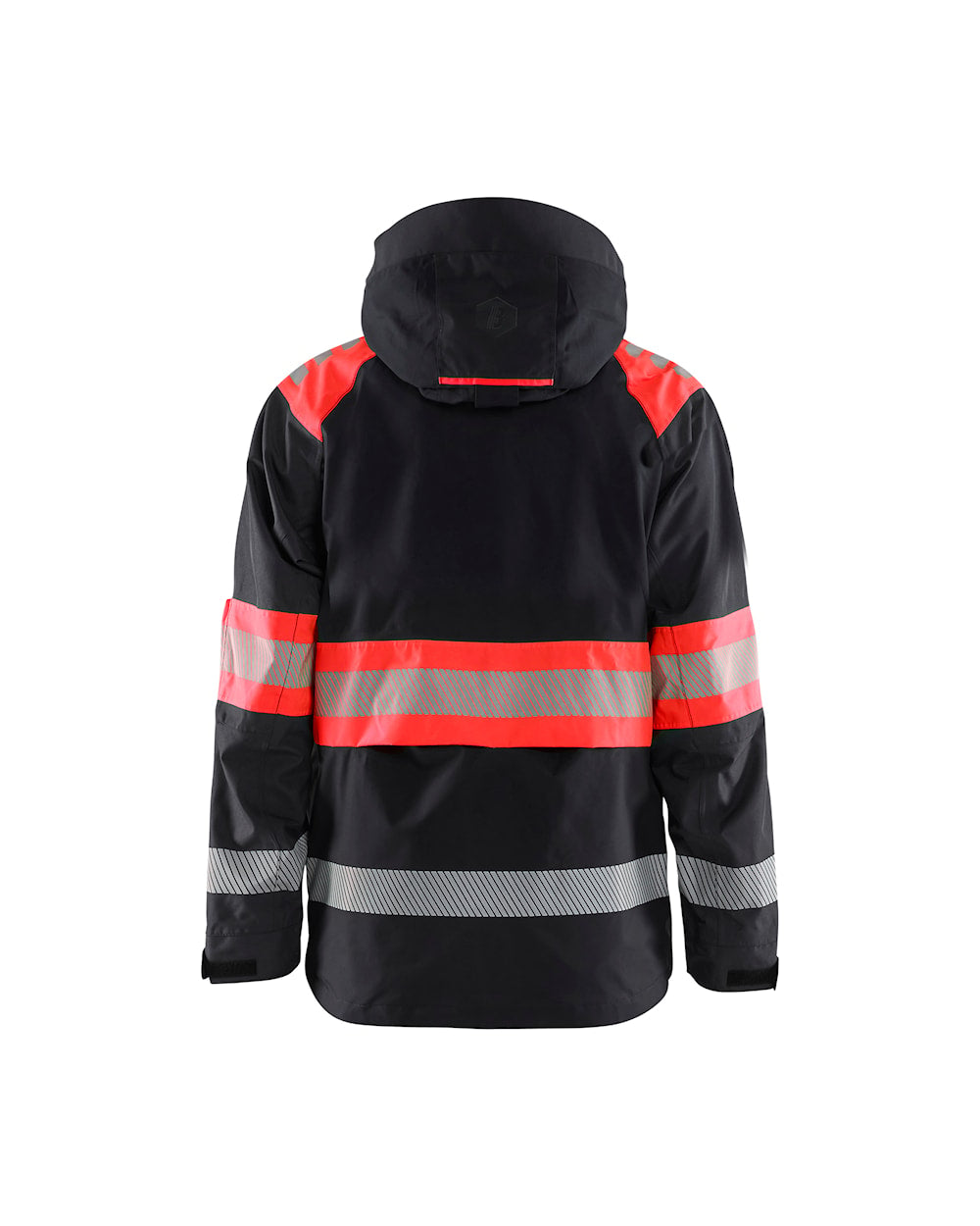 Blaklader Shell Jacket Hi-Vis 4420 #colour_black-red-hi-vis