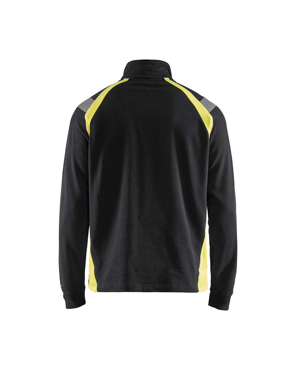 Blaklader Sweatshirt with Half Zip 3432 #colour_black-hi-vis-yellow