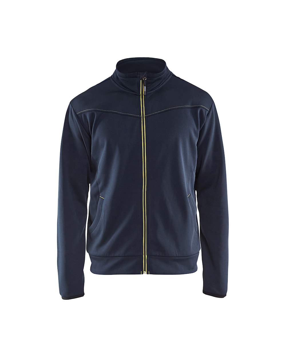 Blaklader Sweatshirt with Full Zip 3362 #colour_dark-navy-yellow