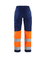 Blaklader Women's Hi-Vis Trousers with Stretch 7161 #colour_navy-blue-orange