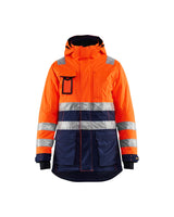 Blaklader Women's Hi-Vis Winter Parka 4472 #colour_orange-navy-blue