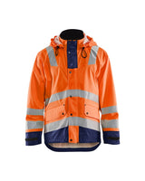 Blaklader Rain Jacket Hi-Vis Level 2 4302 #colour_orange-navy-blue