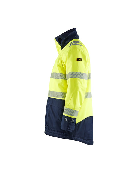 Blaklader Multinorm Winter Parka 4527 #colour_hi-vis-yellow-navy-blue