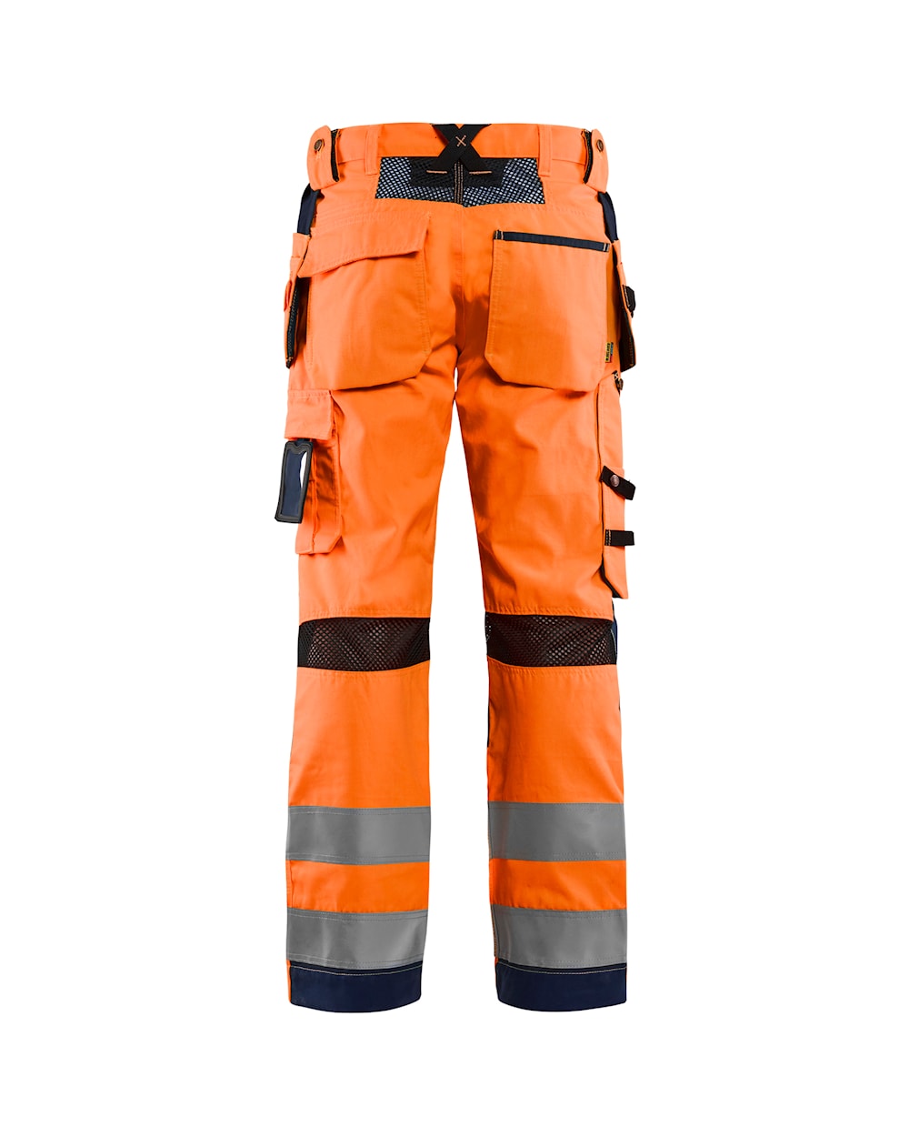 Blaklader Ventilated Hi-Vis Trousers 1565 #colour_orange-navy-blue