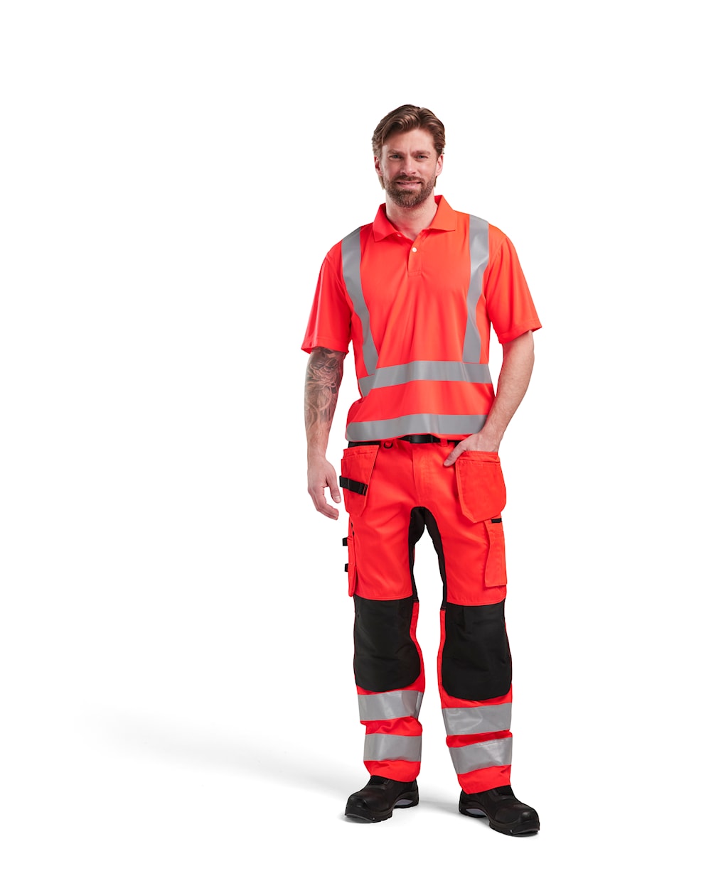 Blaklader Uv Polo Shirt Hi-Vis 3391 #colour_hi-vis-red