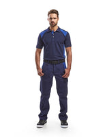 Blaklader Industry Trousers Stretch 1444 - Navy blue/Cornflower blue #colour_navy-blue-cornflower-blue