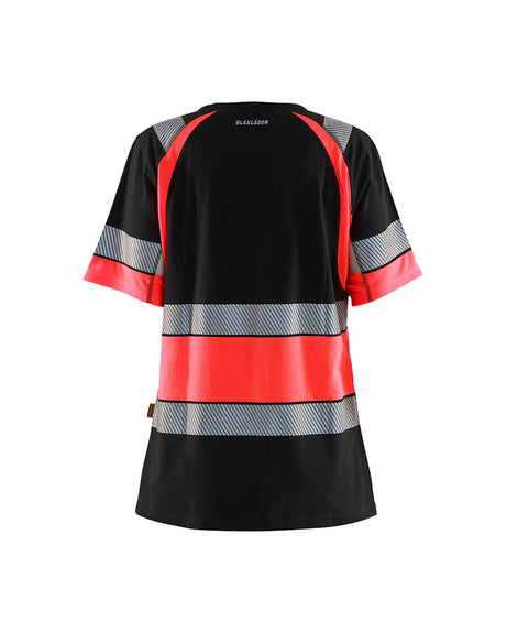 Blaklader Women's Hi-Vis T-Shirt 3410 #colour_black-red-hi-vis