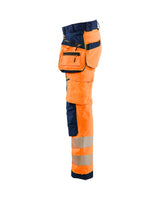 Blaklader Softshell Hi-Vis Trousers Women 7118 #colour_orange-navy-blue