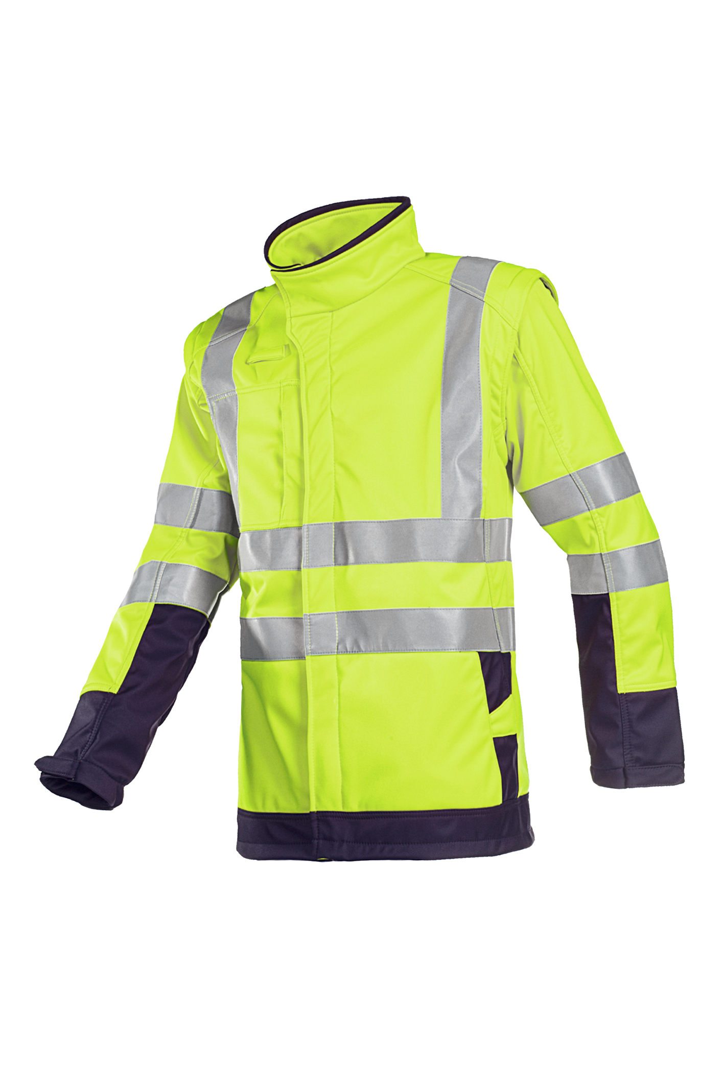 Sioen Heatherton Flame Retardant Anti-Static Hi-Vis Softshell With Detachable Sleeves