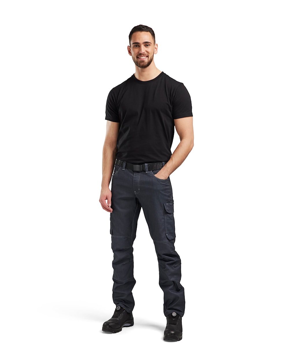 Blaklader Service Trousers Denim Stretch 1439 #colour_navy-blue