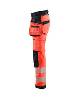 Blaklader Softshell Hi-Vis Trousers Women 7118 #colour_red-hi-vis-black