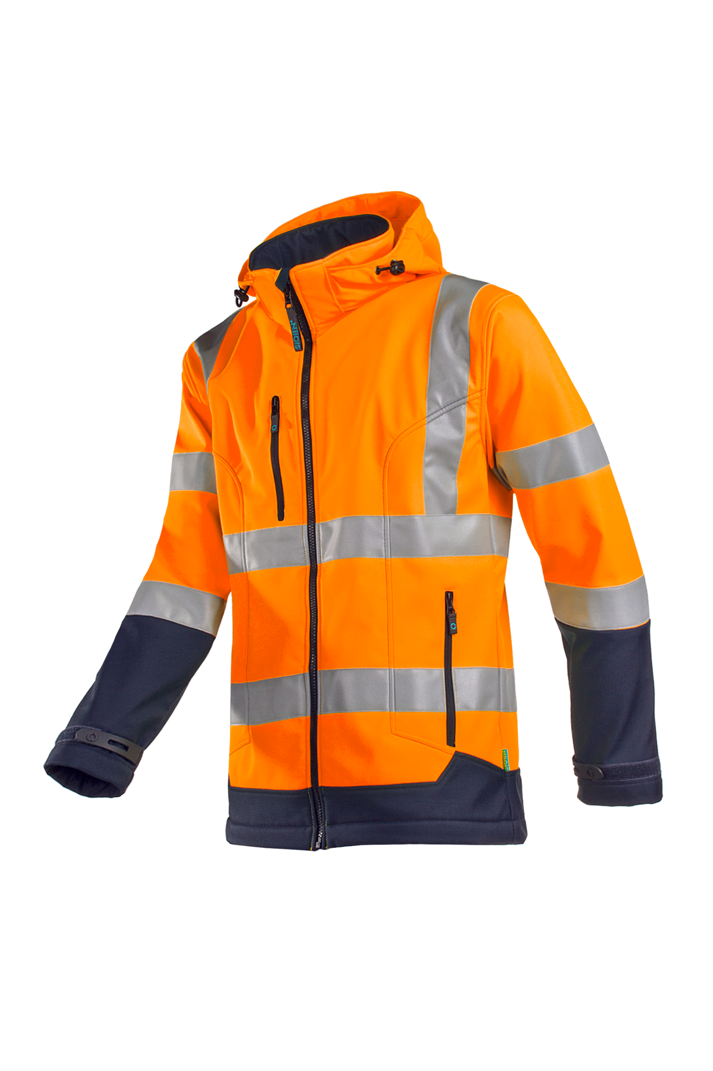 Sioen Fuller Laminated Hi-Vis Softshell Jacket With Detachable Hood