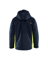 Blaklader Lightweight Lined Functional Jacket 4890 #colour_dark-navy-blue-hi-vis-yellow