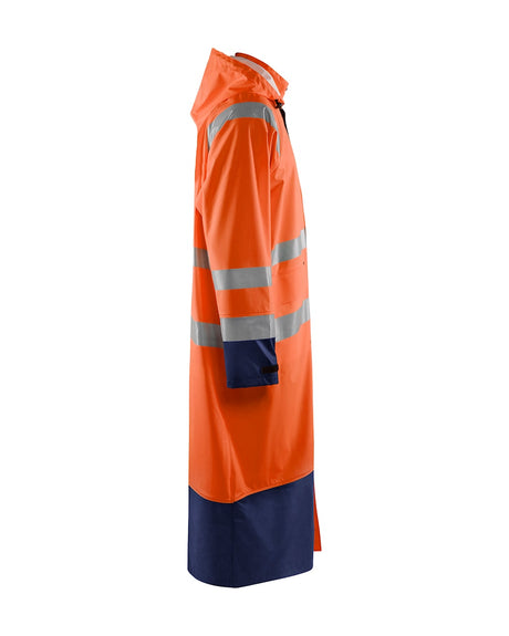 Blaklader Rain Coat Hi-Vis Level 1 4325 #colour_orange-navy-blue