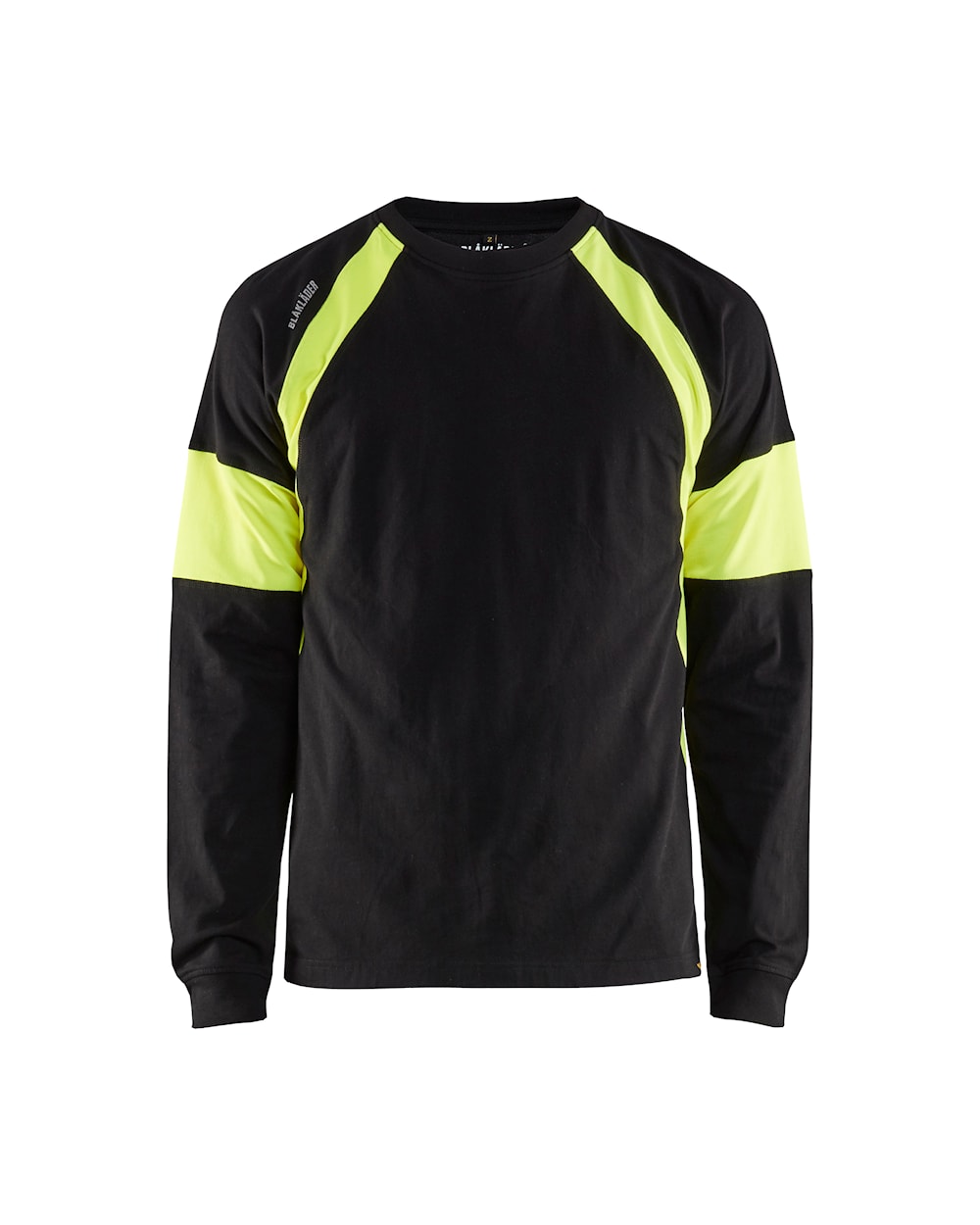 Blaklader Long Sleeved T-Shirt 3520 #colour_black-hi-vis-yellow