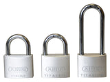 ABUS Mechanical 64TI/40mm TITALIUM Padlock Triple Pack (1 Long Shackle)