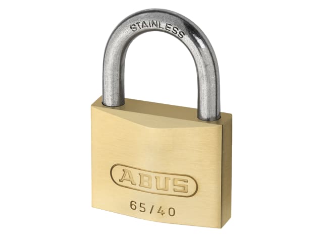 ABUS Mechanical 65IB/50mm Brass Padlock Stainless Steel Shackle Carded