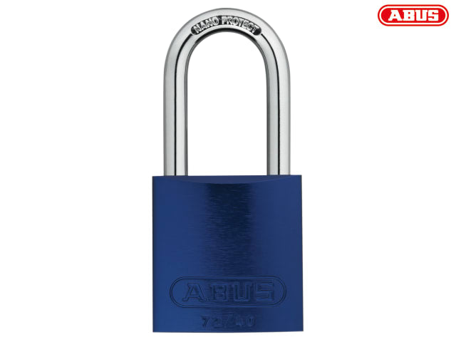 ABUS Mechanical 72/40mm Aluminium Padlock 40mm Long Shackle Blue Keyed Alike TT60121