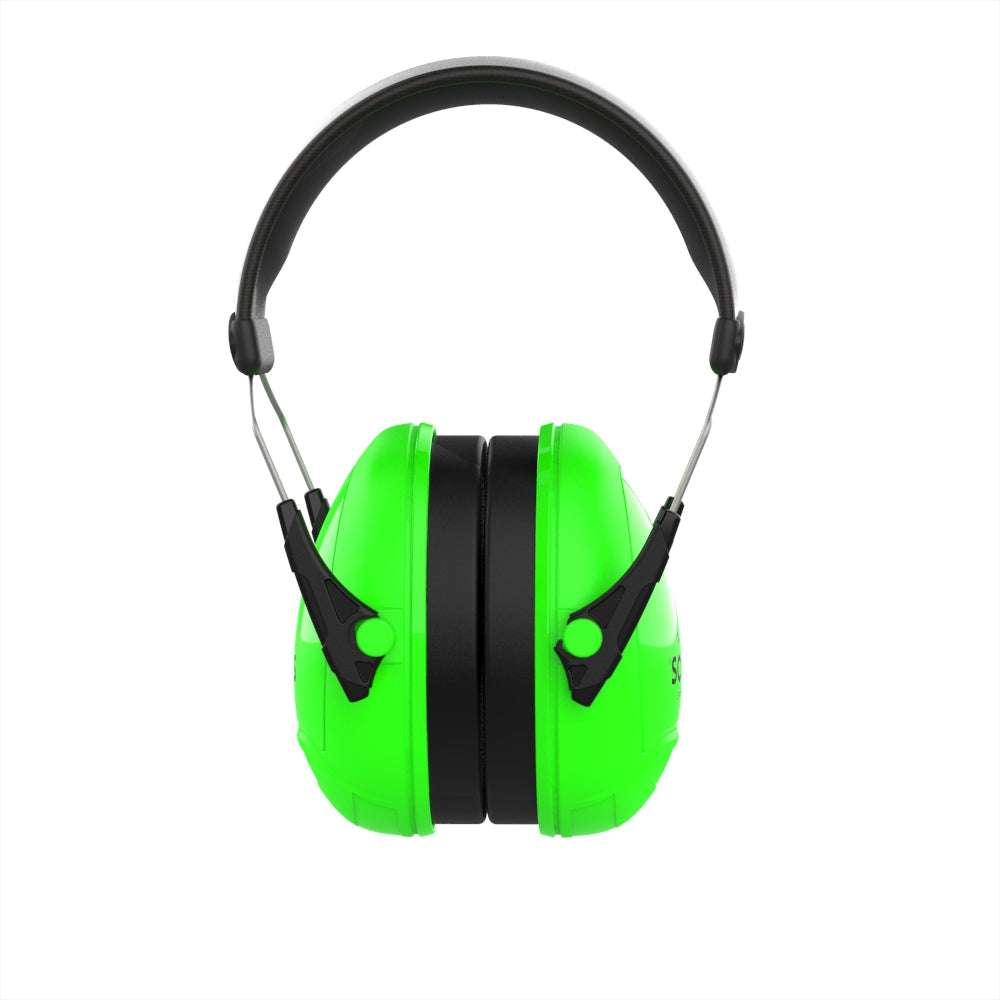 JSP Sonis 1 Sonis1 Adjustable Extra Visibility Ear Defenders 27dB SNR - Bright Green
