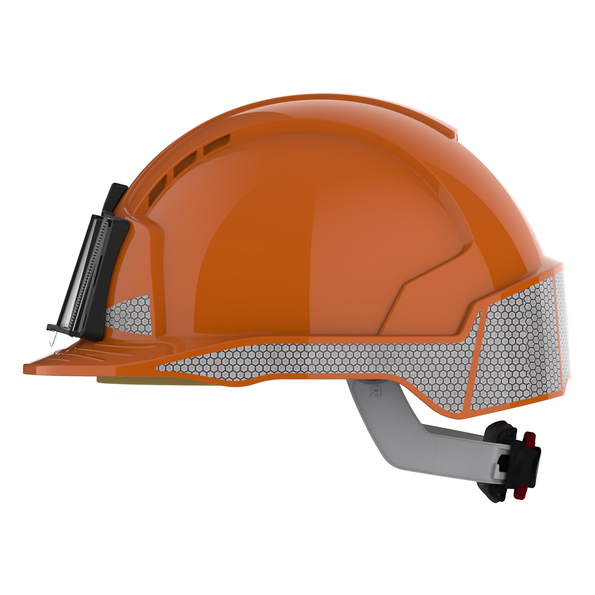 JSP EVOLite Safety Helmet with CR2 Decals and ID Badge Holder / Lamp Bracket - Orange