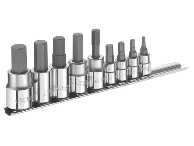 Expert 1/4 & 3/8in Drive Hex Bit Socket Set, 9 Piece