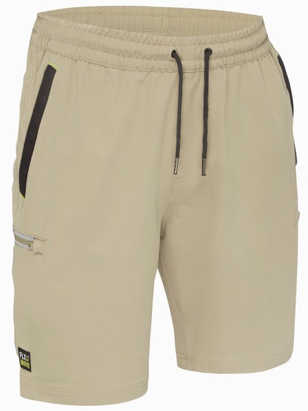 Bisley Shorts Flx & Move™ 4-Way Stretch Elastic Waist Cargo 170gsm #colour_stone