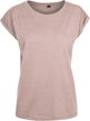 Build Your Brand Women's Extended Shoulder Tee - Dusk Rose