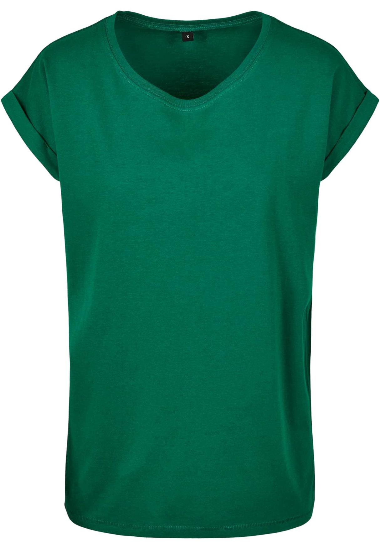 Build Your Brand Women's Extended Shoulder Tee - Forest Green